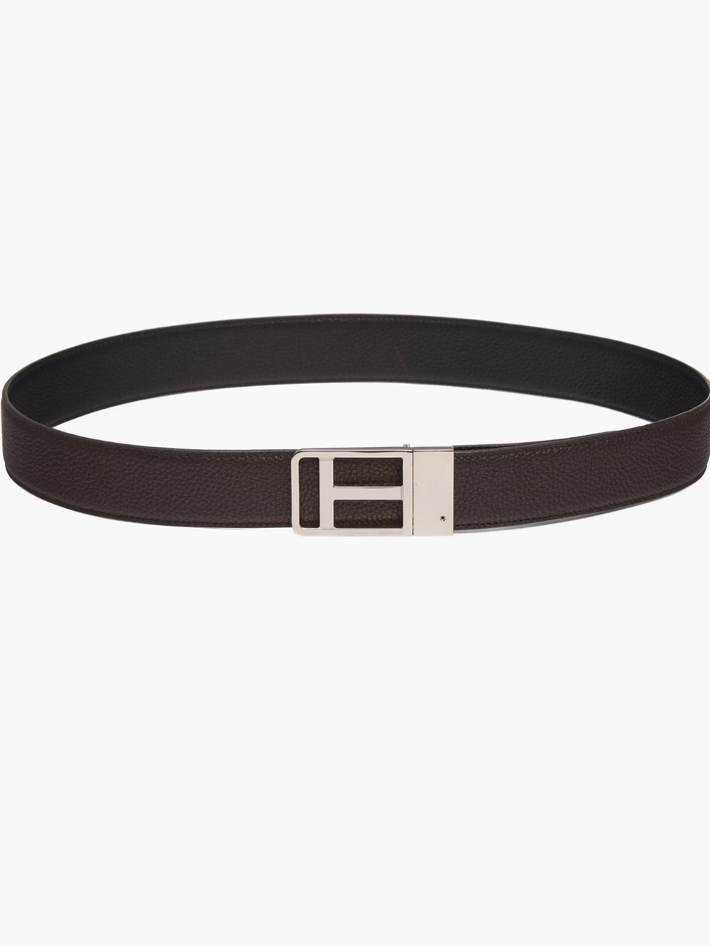 Tom Ford Leather Belt with Silver Buckle - EU44